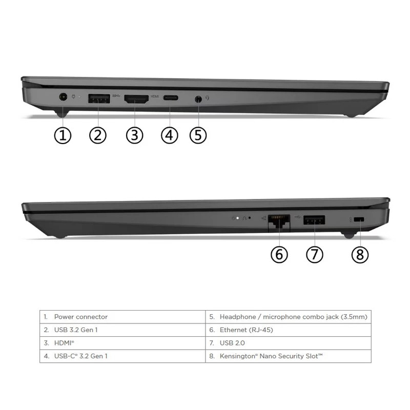لپتاپ لنوو مدل V15 G4 IRU با پردازنده Core i3-1315U، رم DDR4 8GB با فرکانس 3200MHz، حافظه SSD با ظرفیت 256GB، نمایشگر 15.6 اینچ TN با وضوح Full HD - Image 9