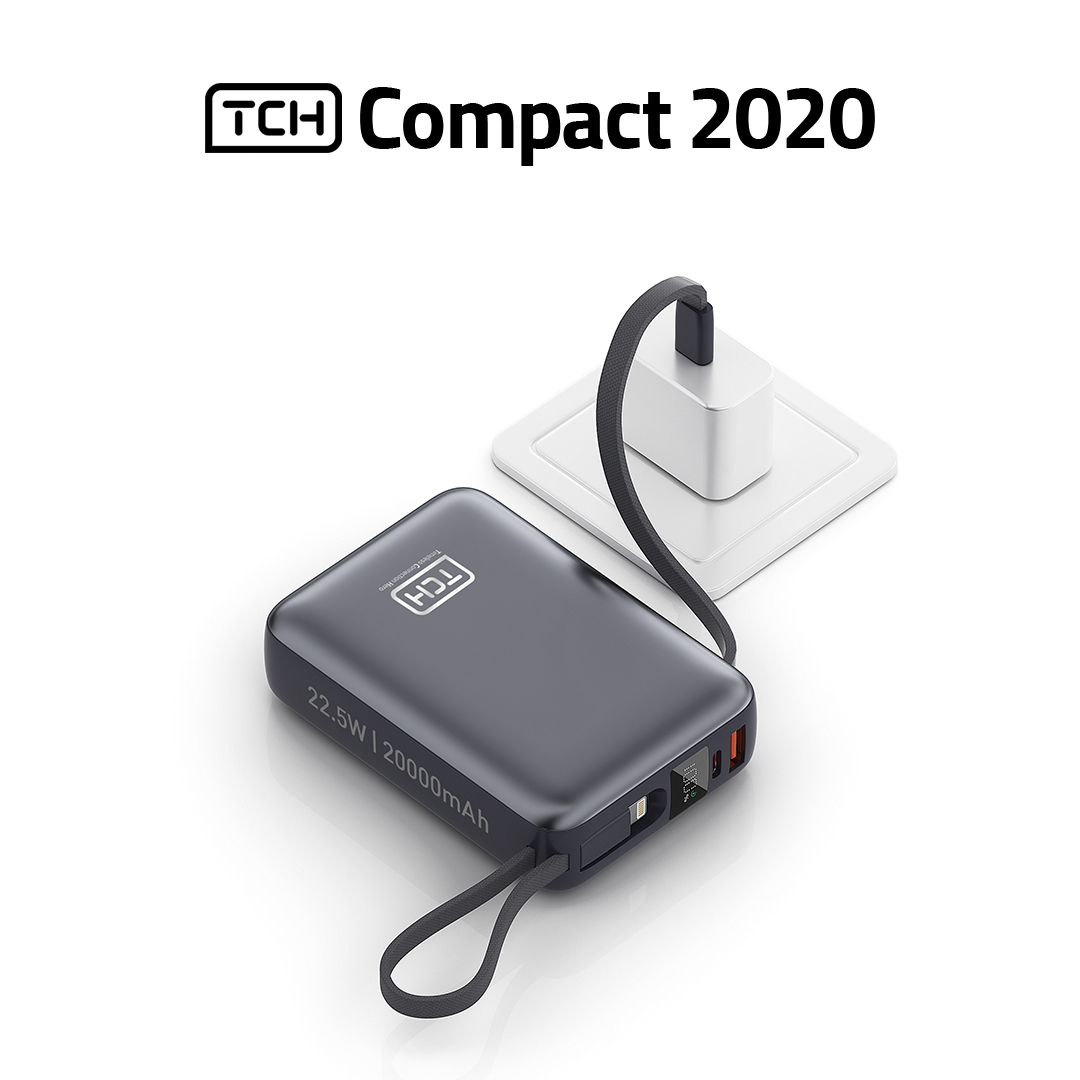 پاوربانک 22.5 وات تی سی اچ مدل Compact 2020 ظرفیت 20000 میلیآمپرساعت به همراه 2 عدد کابل USB-C / لایتنینگ - Image 2
