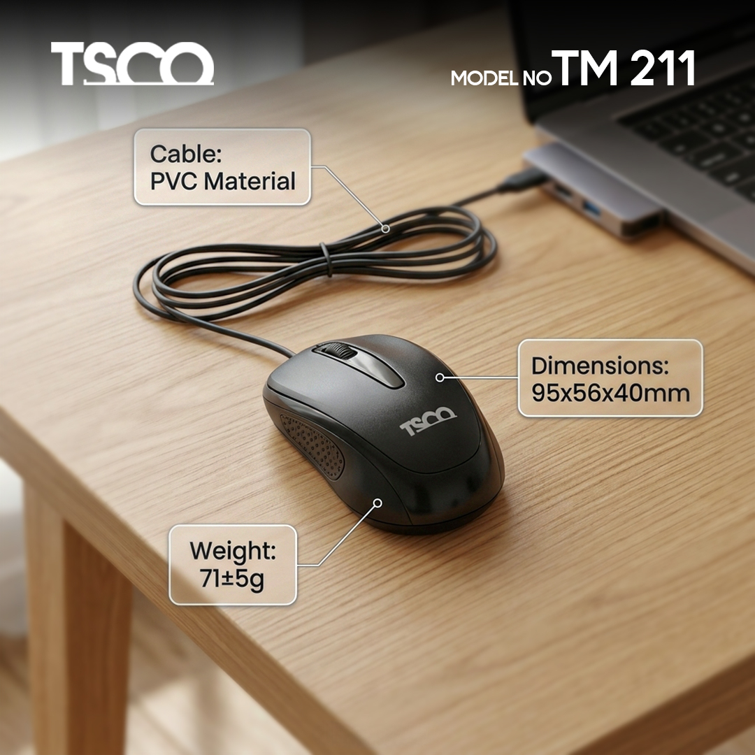 ماوس با سیم تسکو مدل TM 211 - Image 8