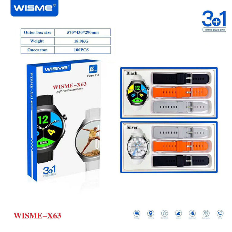ساعت هوشمند ۴۵میلی متری ویسمی مدل x63 با بند سیلیکونی - Image 6