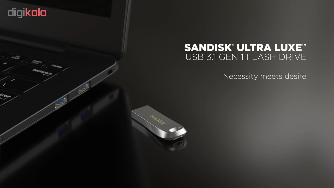 فلش مموری سن دیسک Ultra Luxe ظرفیت 64 گیگابایت با رابط USB 3.1 سرعت خواندن تا 150 مگابایت بر ثانیه، بدنه فلزی مقاوم، پشتیبانی از نرمافزار رمزگذاری اطلاعات - Image 7
