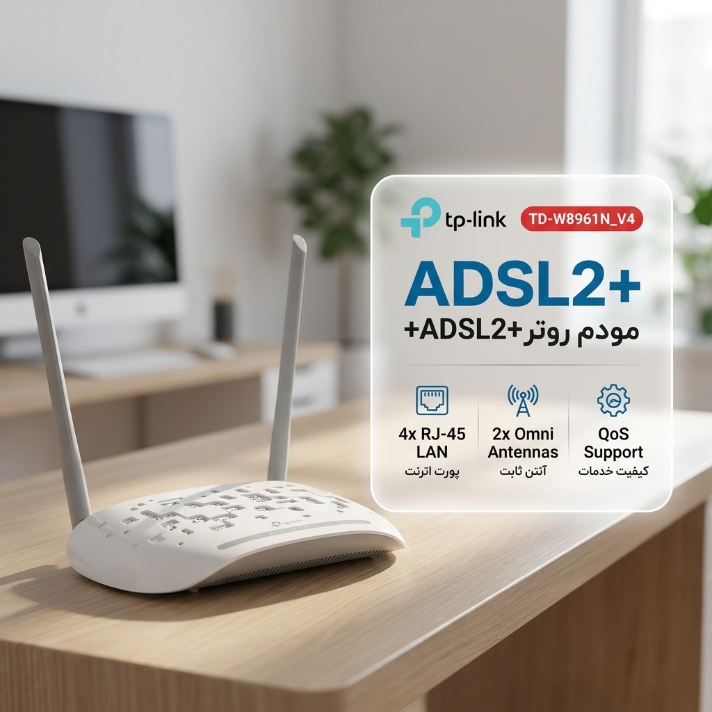 مودم روتر +ADSL2 تی پی-لینک مدل TD-W8961N_V4 - Image 2
