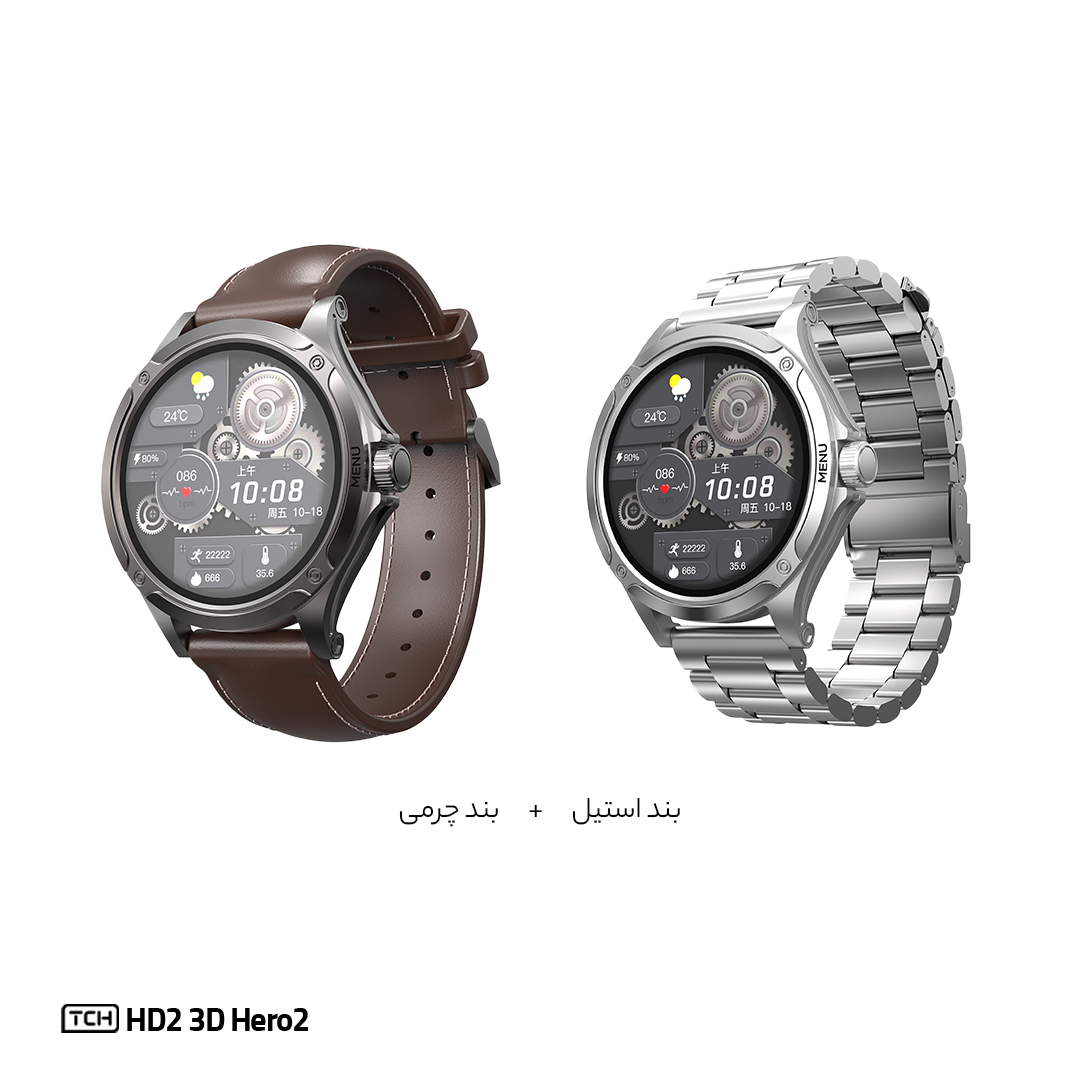 ساعت هوشمند تی سی اچ مدل TCH HD2 3D Hero2 دارای قابلیت های کنترل موسیقی (Music Player)، پشتیبانی از زبان فارسی در منو و سیستمعامل، قابلیت مکالمه از طریق بلوتوث بند فلز - Image 4
