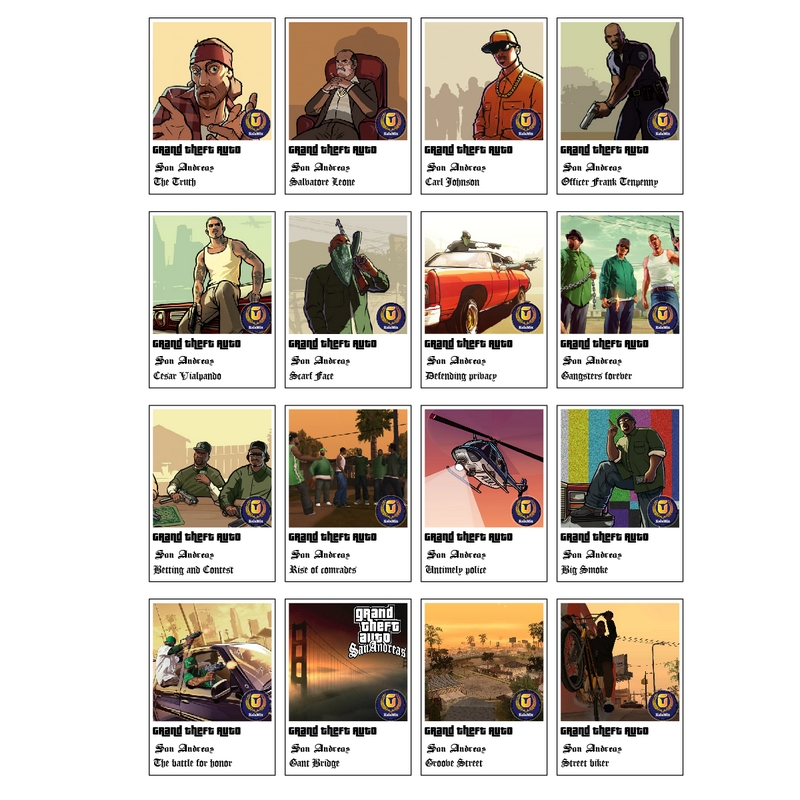 استیکر لپ تاپ کالامیکس طرح بازی جی تی ای مدل gta san andreas مجموعه 16 عددی - Image 2