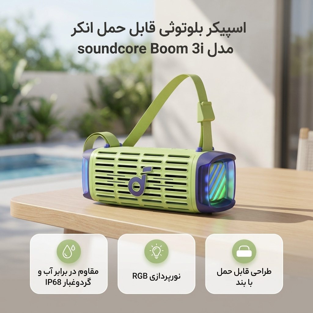 اسپیکر بلوتوثی قابل حمل انکر مدل soundcore Boom 3i - Image 2