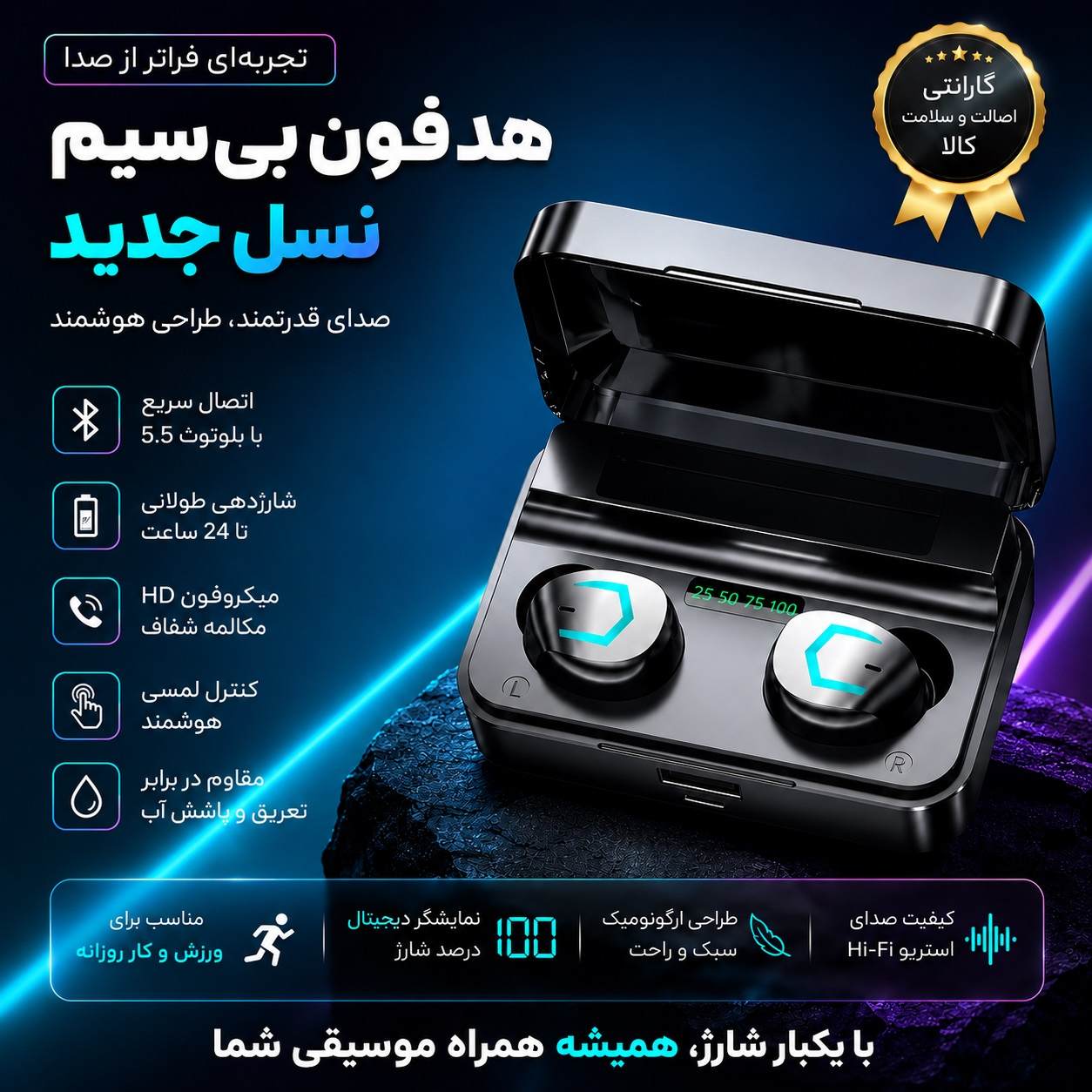 هدفون بلوتوثی بلولاین مدل F99 - Image 4