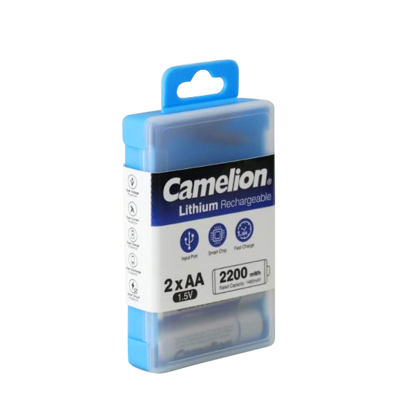باتری قلمی قابل شارژ کملیون مدل 1.5VLi-AA2200 بسته دو عددی - Image 5