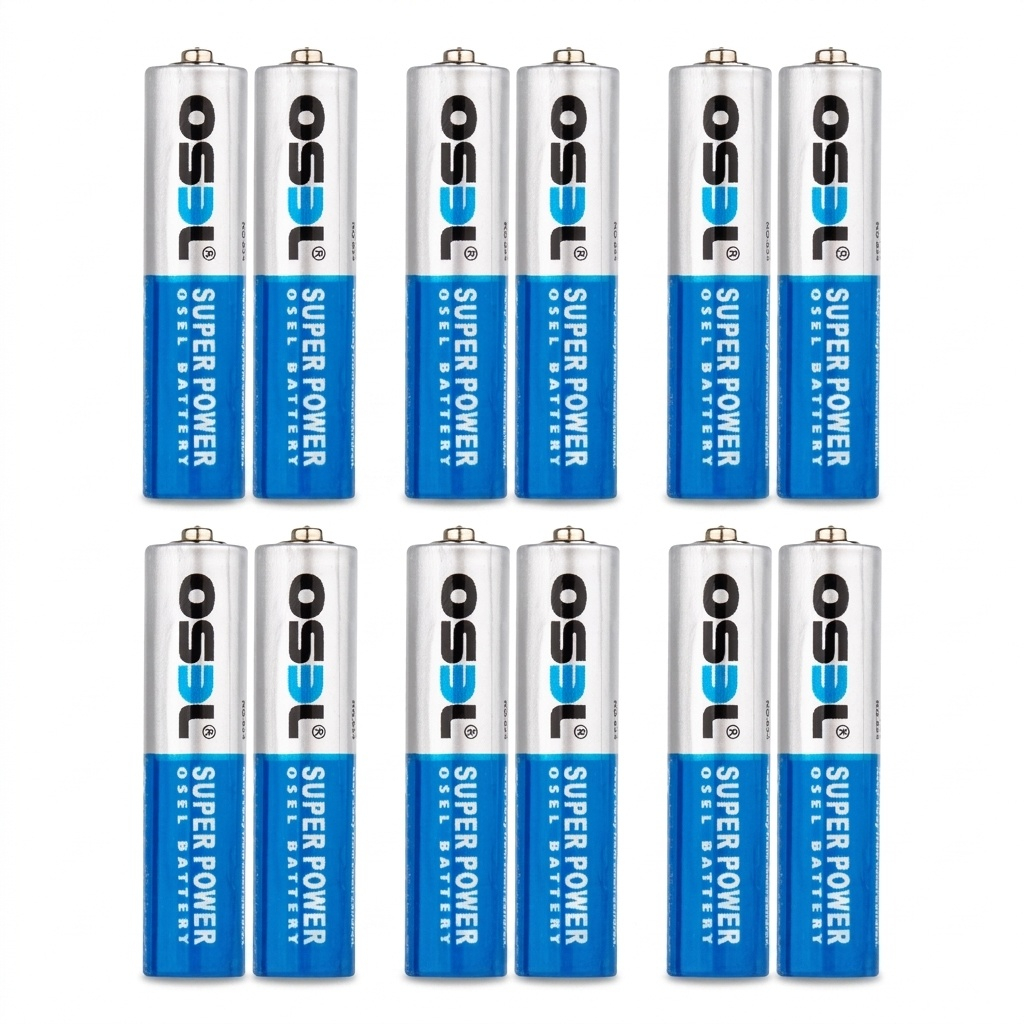 باتری نیم قلمی اوسل مدل Super Power R03P بسته 12 عددی