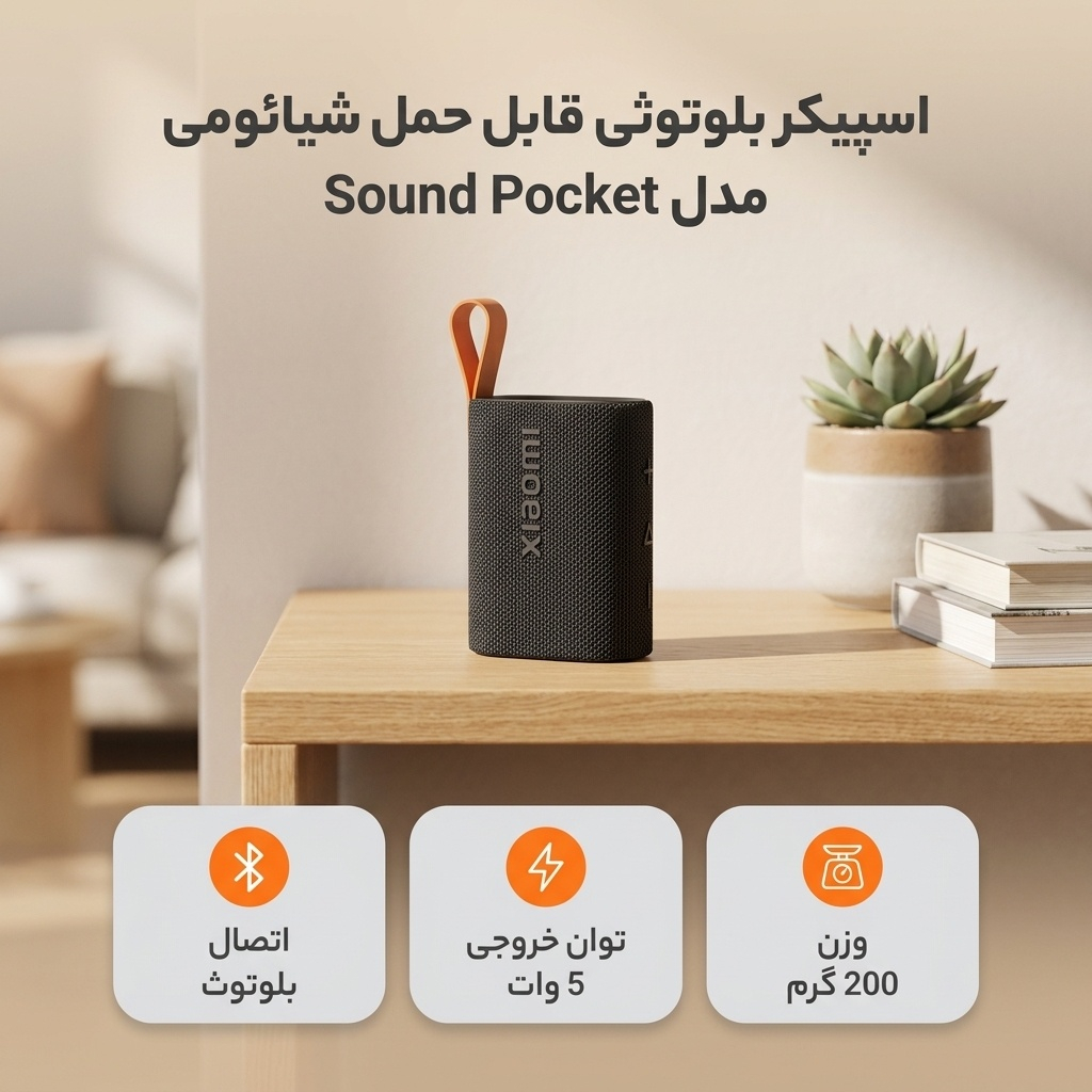 اسپیکر بلوتوثی قابل حمل شیائومی مدل Sound Pocket - Image 2