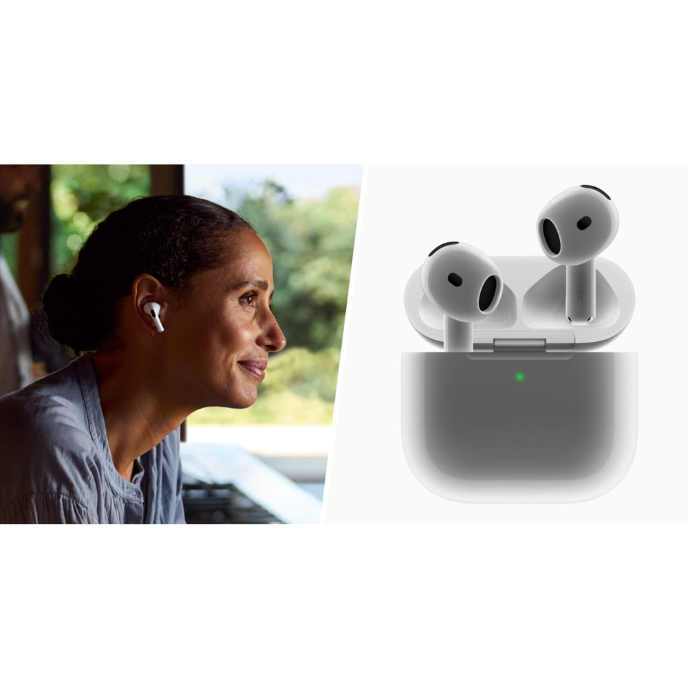 هدفون بلوتوثی اپل مدل AirPods 4 دارای نویز کنسلینگ، درگاه شارژ USB-Type-C و شارژ بی سیم، با قابلیت اتصال به چند دستگاه، پشتیبانی از فرمان لمسی و دستیار صوتی، نشانگر LED، مقاوم در برابر پاشش آب و گرد و غبار - Image 17