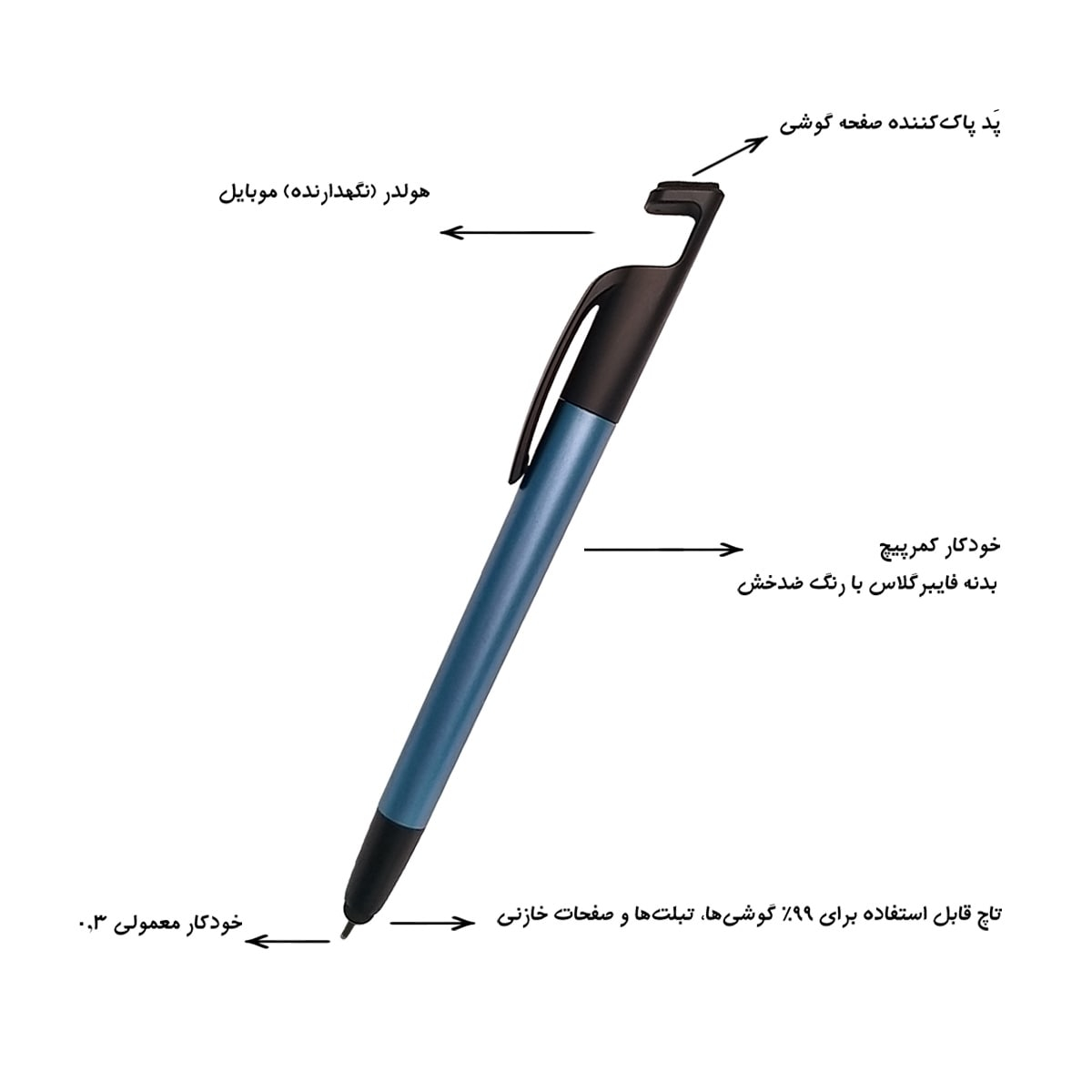 قلم لمسی و پایه نگهدارنده موبایل مدل SKJMRJNQ002369 - Image 14