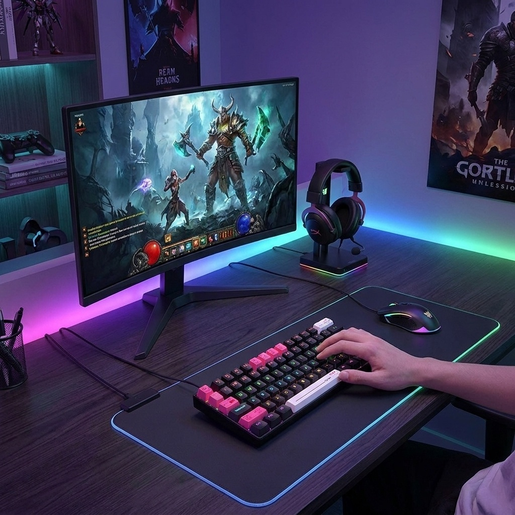 کیبورد گیمینگ اونیکوما مدل G55 RGB، مکانیکال سوییچ قهوهای، Tenkeyless، نورپردازی RGB - Image 2