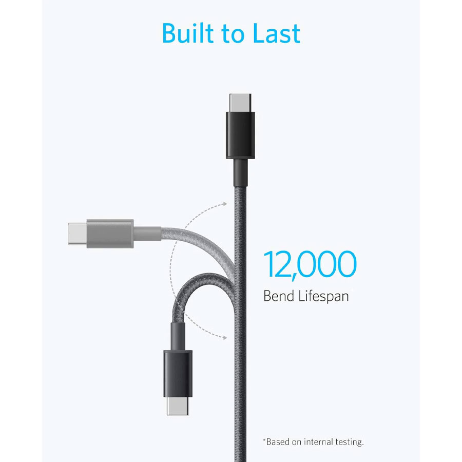 کابل تبدیل USB-C به USB-C انکر مدل Nylon A8752 طول یک متر - Image 5