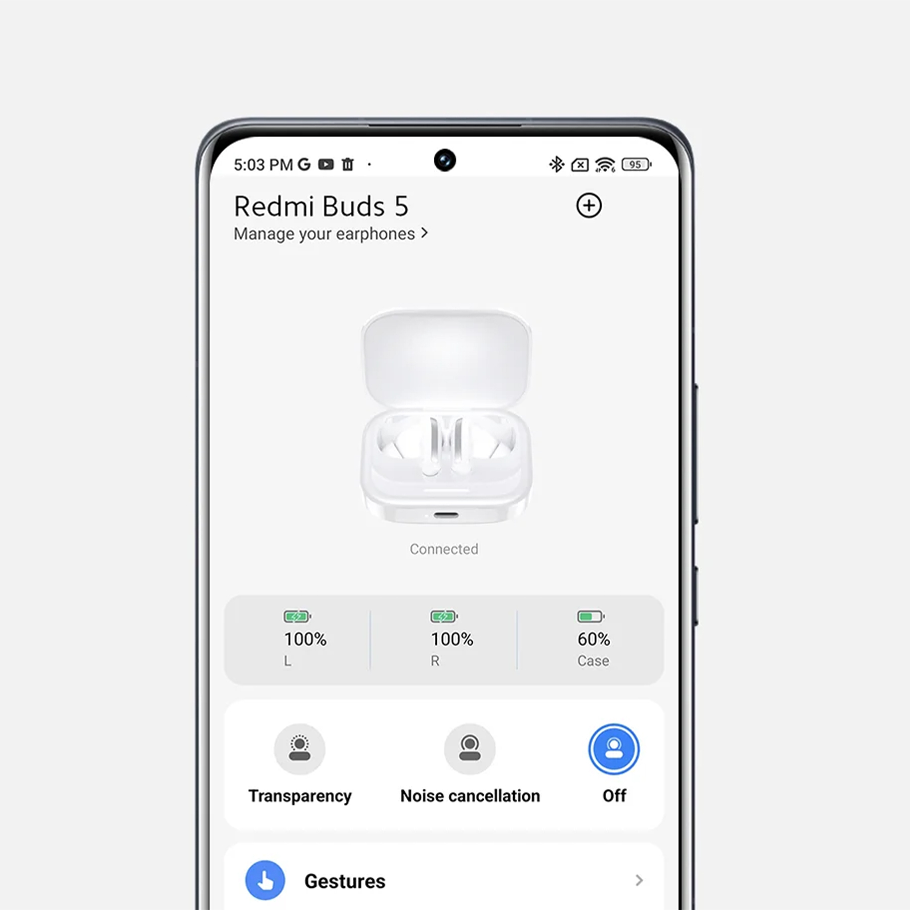 هدفون بلوتوثی شیائومی مدل Redmi Buds 5 با نویز کنسلینگ فعال (ANC)، درگاه شارژ USB Type-C، دارای نشانگر روی محفظه شارژ - Image 18