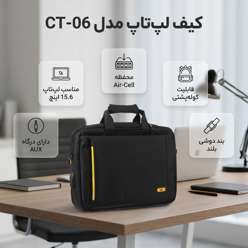 کیف لپ تاپ کد CT-06 مناسب برای لپ تاپ 15.6 اینچی - Image 3