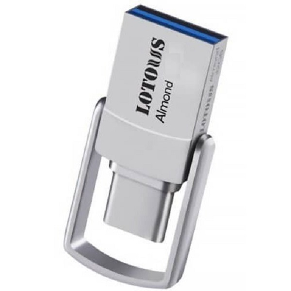 فلش مموری 32 گیگابایت لوتوس مدل Almond با رابطهای USB Type-A و USB Type-C، استاندارد USB 3.2 Gen2، طراحی چرخشی و بدنه فلزی - Image 4