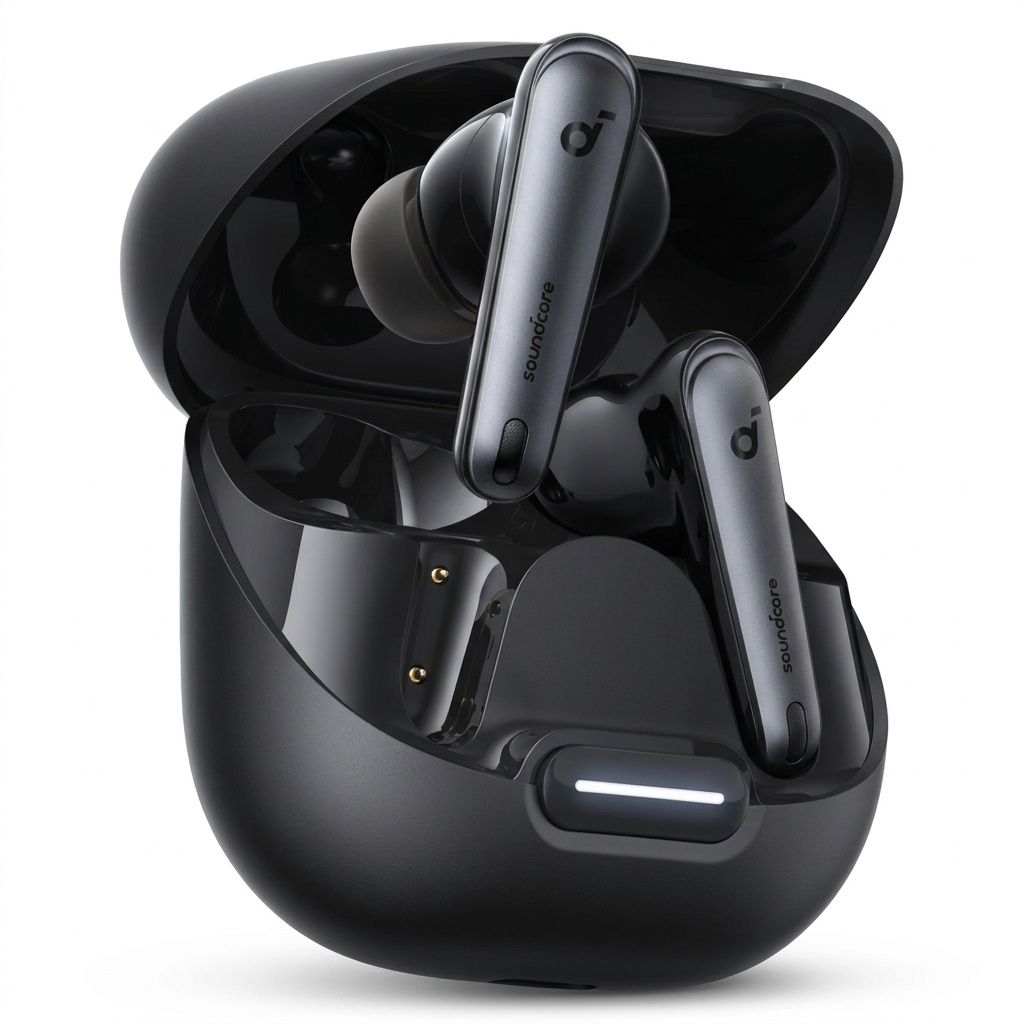 هدفون بلوتوثی انکر مدل Soundcore Liberty 4 NC با نویز کنسلینگ فعال (ANC)، درگاه شارژ USB Type-C، پشتیبانی از فرمان لمسی، مقاوم در برابر پاشش آب