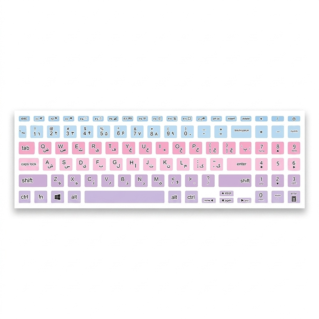 برچسب حروف فارسی کیبورد توییجین و موییجین مدل colors 24 مناسب برای لپ تاپ ایسوس Vivobook 15 X513,K513