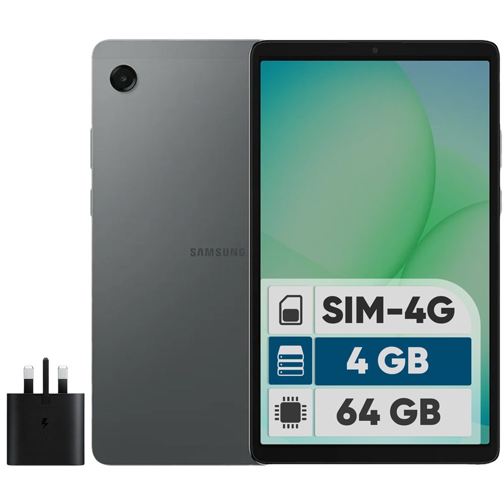 تبلت 8.7 اینچ سامسونگ مدل Galaxy Tab A11 4G، ظرفیت 64 گیگابایت و رم 4 گیگابایت، قابلیت پشتیبانی از سیم کارت، رزولوشن دوربین 8 مگاپیکسل، به همراه شارژر دیواری 25 وات سامسونگ مدل EP-TA800 - Image 2