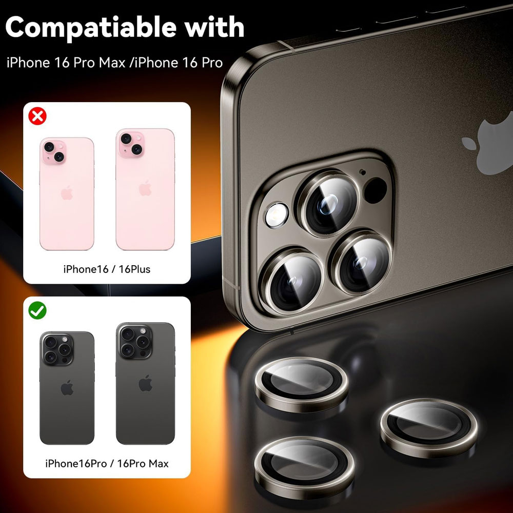محافظ لنز دوربین انتک مدل Metal مناسب برای گوشی موبایل اپل Iphone 16 Pro / 16 Pro Max - Image 6