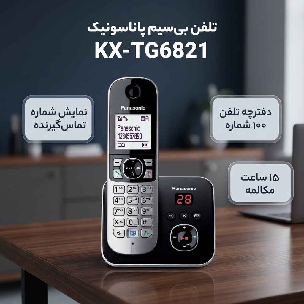 تلفن بی سیم پاناسونیک مدل KX-TG6821 - Image 3