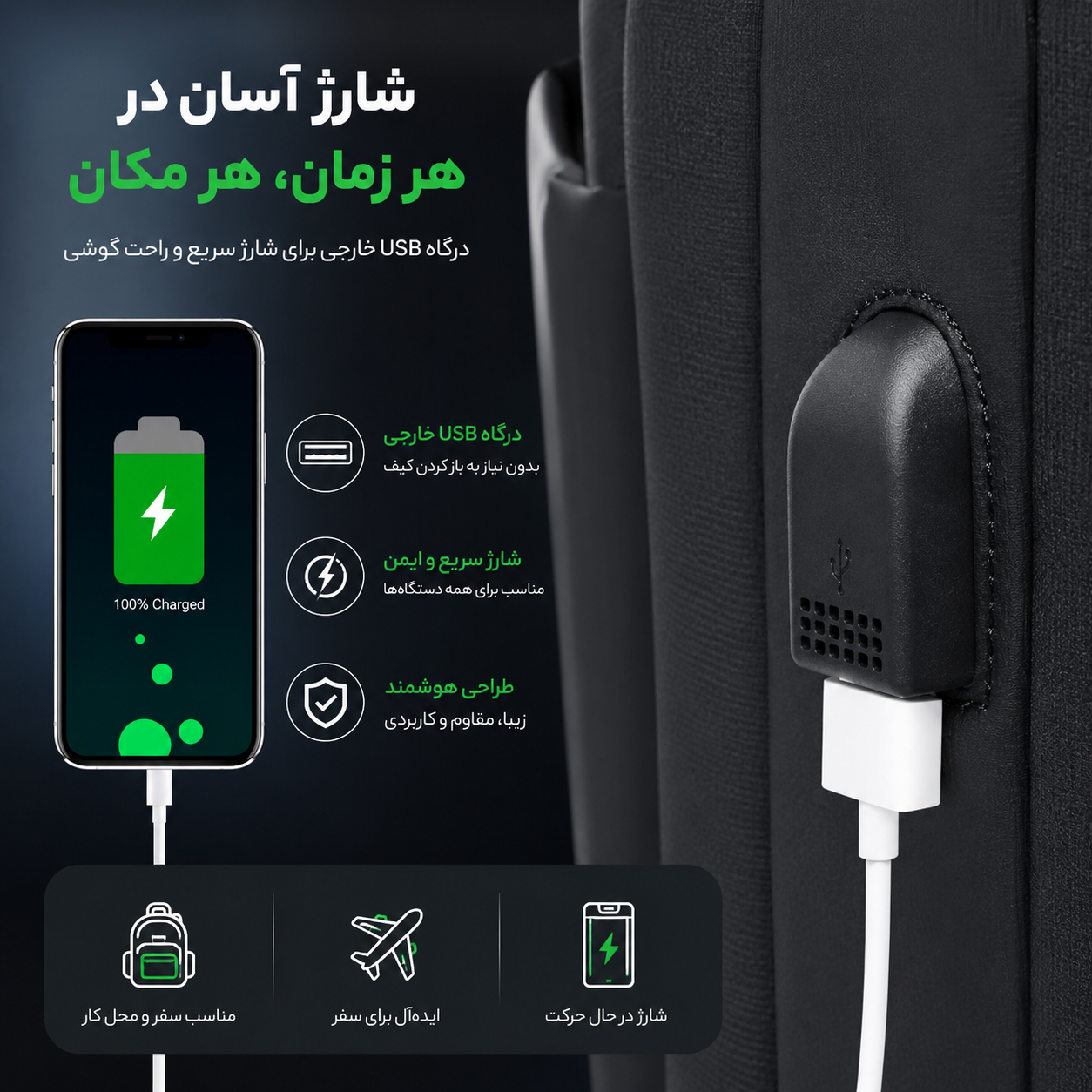 کیف لپ تاپ آرتیک هانتر مدل Newplus 128 مناسب برای لپتاپهای 17 اینچ - Image 11
