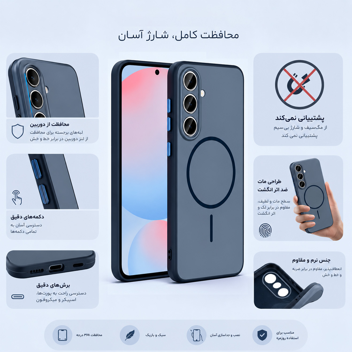 کاور ونزو مدل Elite مناسب برای گوشی موبایل سامسونگ Galaxy A56 / A36 - Image 3
