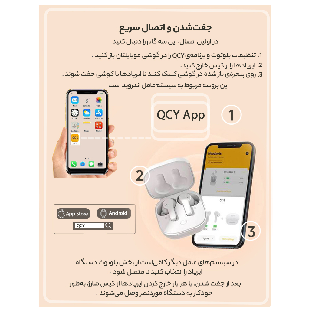 هدفون بلوتوثی کیو سی وای مدل T13 TWS با نویز کنسلینگ میکروفون (ENC)، درگاه شارژ USB Type-C، دارای میکروفون دوگانه، دارای قابلیت جداسازی صدا، مقاوم در برابر رطوبت و عرق - Image 13
