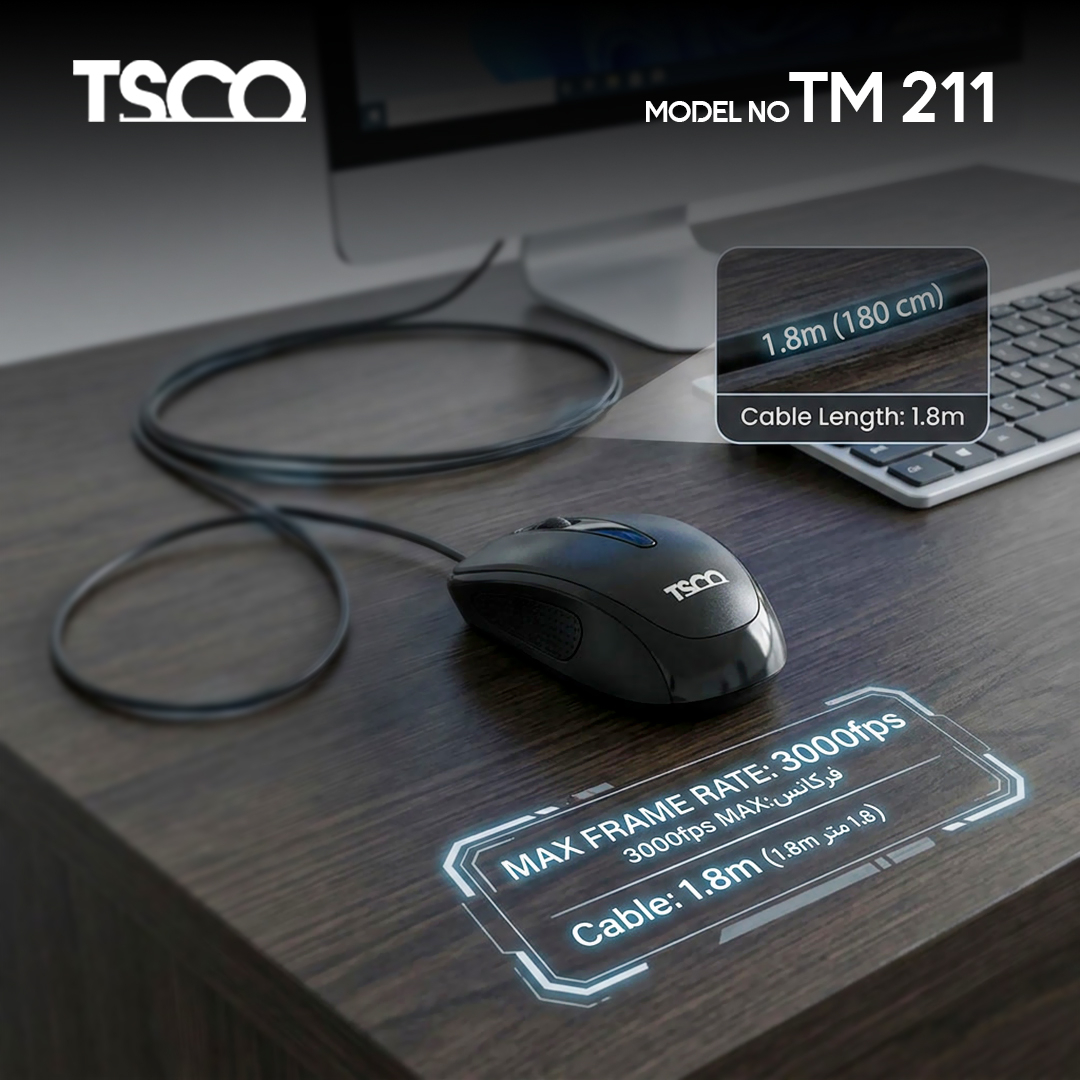 ماوس با سیم تسکو مدل TM 211 - Image 6