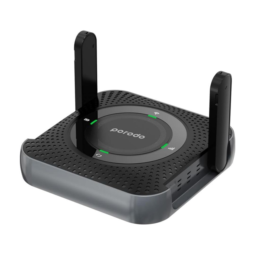 مودم روتر قابل حمل پرودو مدل PD-4GCPME-BKGY با پشتیبانی 4G LTE، باتری 4000 میلیآمپرساعتی با شارژدهی 12 ساعت، اتصال همزمان تا 10 دستگاه، پورت LAN و فرکانس 2.4 گیگاهرتز - Image 2
