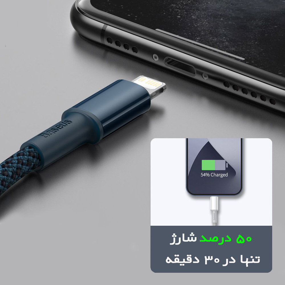 کابل تبدیل USB-C به لایتنینگ باسئوس مدل High Density 20W طول ۱ متر - Image 5