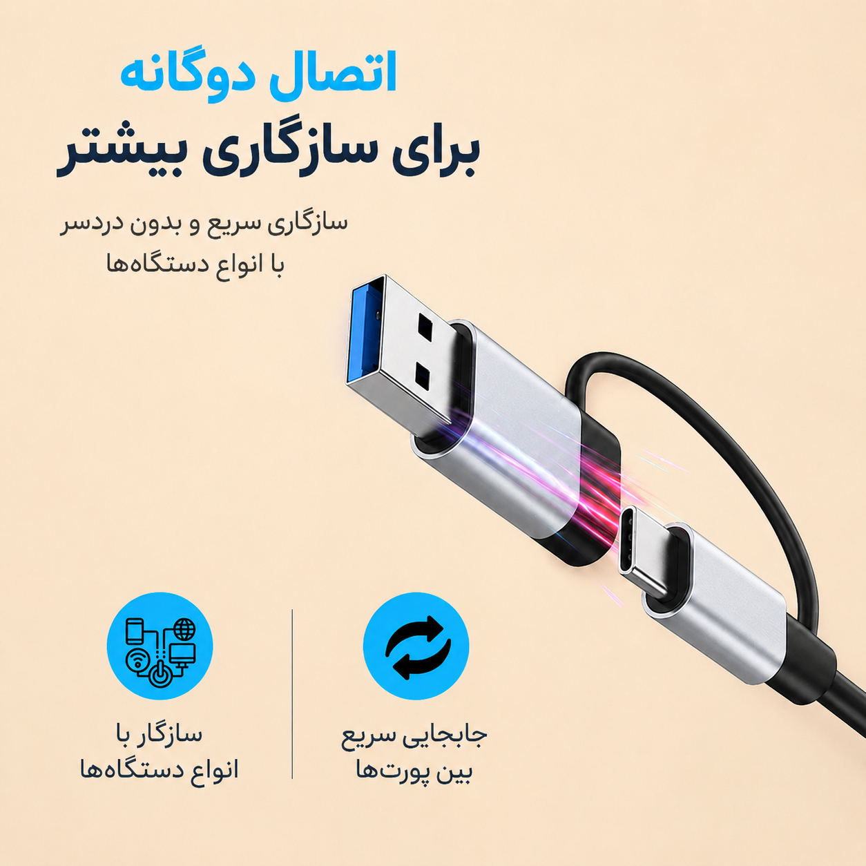 هاب 8 پورت USB/USB-C سیپولار مدل USB/Type-C to Audio - Image 10