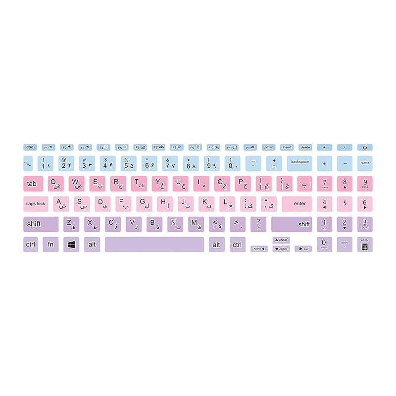 برچسب حروف فارسی کیبورد توییجین و موییجین مدل colors 24 مناسب برای لپ تاپ ایسوس Vivobook 15 X513,K513 - Image 2