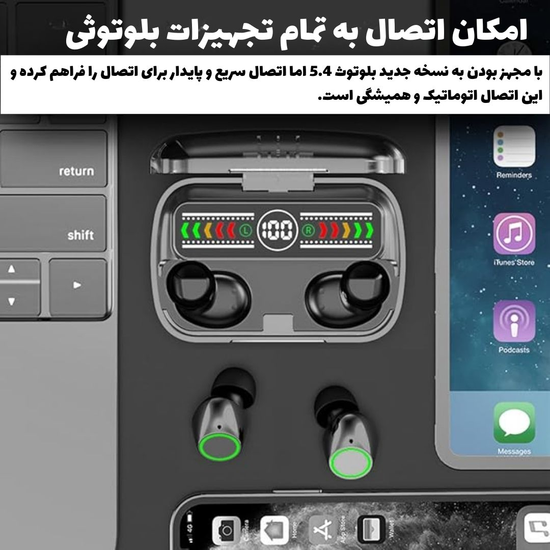 هدفون بلوتوثی پی ام ام مدل PM1OO - Image 12