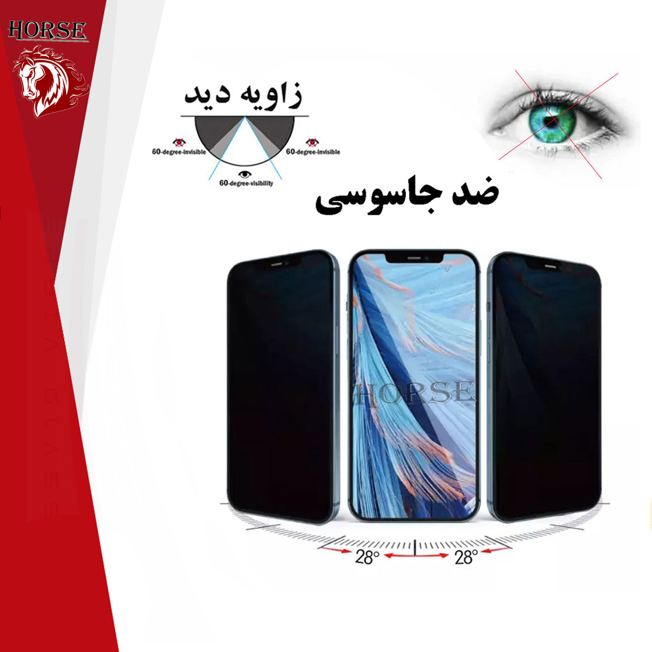 محافظ صفحه نمایش حریم شخصی هورس مدل PFH مناسب برای گوشی موبایل اپل iPhone 13 Pro - Image 3