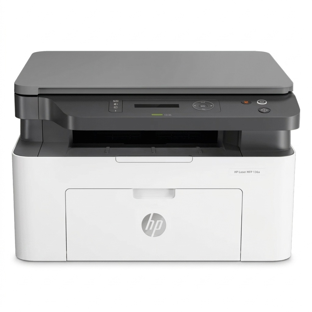 پرینتر لیزری 3 کاره اچ‌پی مدل Laser MFP 136w با قابلیت پرینت، اسکن و کپی، مجهز به اتصال Wi-Fi و USB