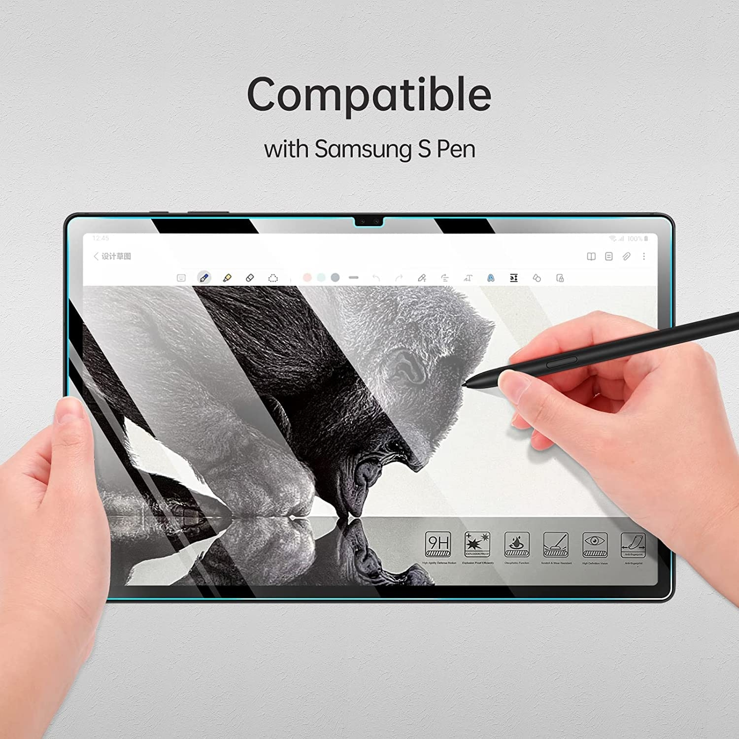 محافظ صفحه نمایش شیشه ای بادیگارد مدل TabG مناسب برای تبلت سامسونگ Galaxy A11 Plus 11 inch - Image 9