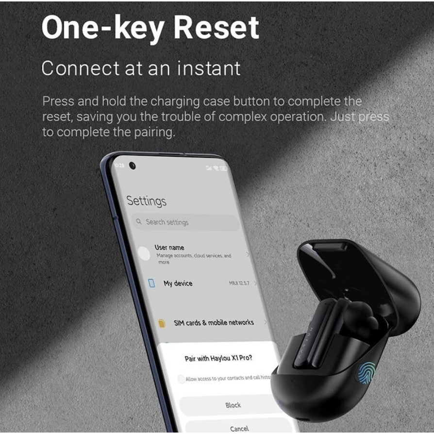 هدفون بلوتوثی هایلو مدل X1 Pro با نویز کنسلینگ فعال (ANC)، درگاه شارژ USB Type-C، دارای سه میکروفون در هر ایرباد، مقاوم در برابر پاشش آب (IPX4) - Image 6