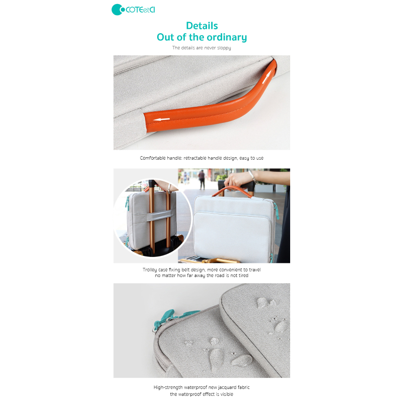 کیف لپ تاپ کوتتسی مدل NoteBooK Double handle inner bag 14015-S-BK مناسب برای لپ تاپ 13 اینچی - Image 14