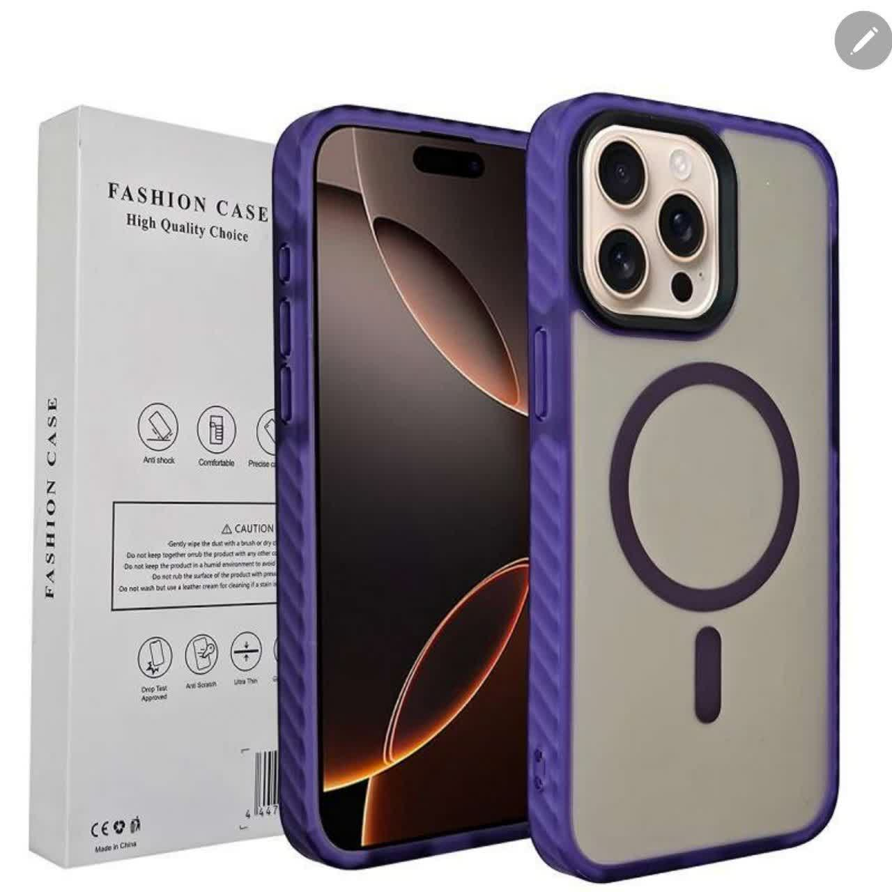 کاور فشن کیس مدل مگ سیف مناسب برای گوشی موبایل اپل Iphone 15promax به همراه محافظ لنز - Image 3