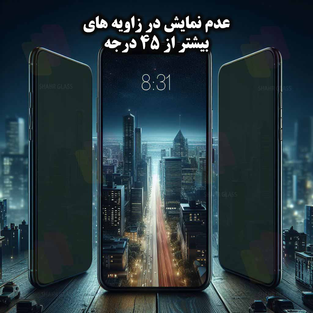 محافظ صفحه نمایش حریم شخصی شهر گلس مدل PRIVFULLS مناسب برای گوشی موبایل اپل iPhone 13 Pro / 13 / 14 - Image 2