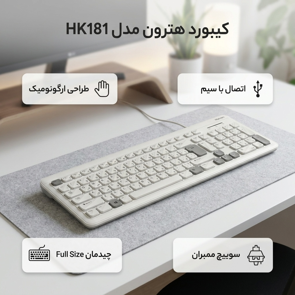 کیبورد ارگونومیک هترون مدل HK181 - Image 3