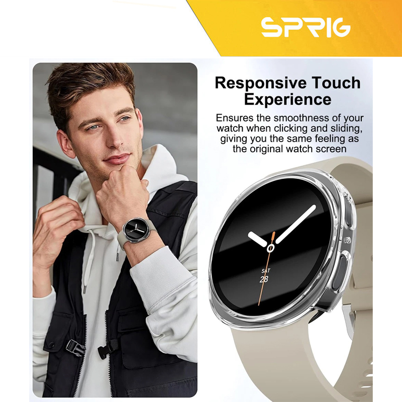 کاور اسپریگ مدل HD PCGLS مناسب برای ساعت هوشمند سامسونگ Galaxy Watch 8 40mm به همراه محافظ صفحه نمایش - Image 7