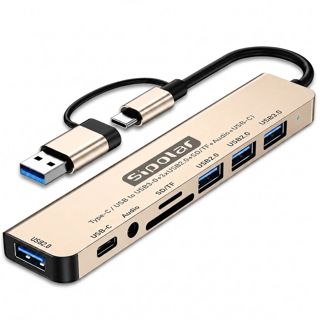 هاب 8 پورت USB/USB-C سیپولار مدل USB/Type-C to Audio