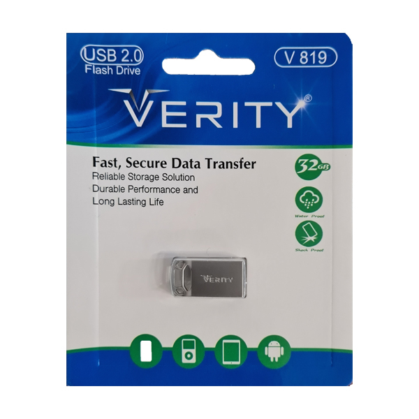 فلش مموری 32 گیگابایت وریتی مدل V-819 با رابط USB 2.0، بدنه فلزی مقاوم و ضد خش، سرعت انتقال 30 مگابایت بر ثانیه، سازگار با گوشی، تبلت، کامپیوتر و تلویزیون - Image 5