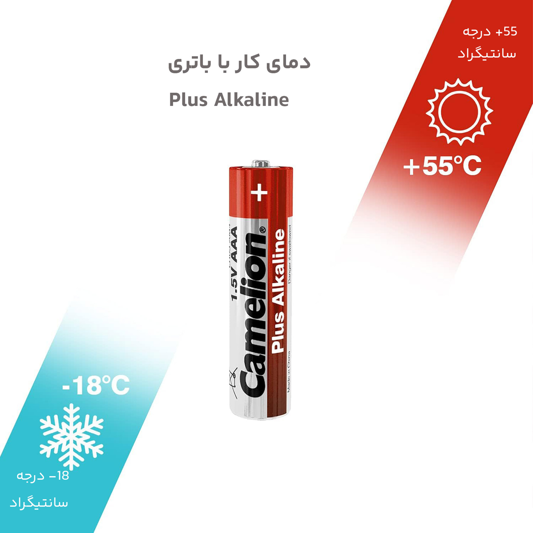باتری نیم قلمی کملیون مدل Plus Alkaline بسته 4 عددی - Image 10