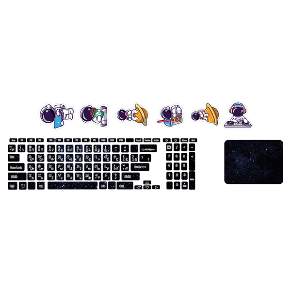 استیکر لپ تاپ توییجین و موییجین طرح Space کد 182 مناسب برای لپ تاپ 15.6 اینچ به همراه برچسب حروف فارسی کیبورد - Image 4