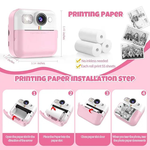 دوربین عکاسی چاپ سریع مدل Kids Printing Camera - Image 15