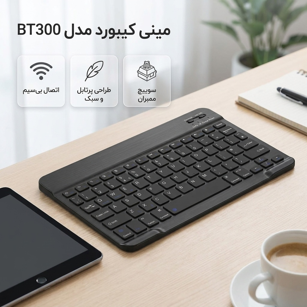 مینی کیبورد بلوتوثی مدل BT300 - Image 3