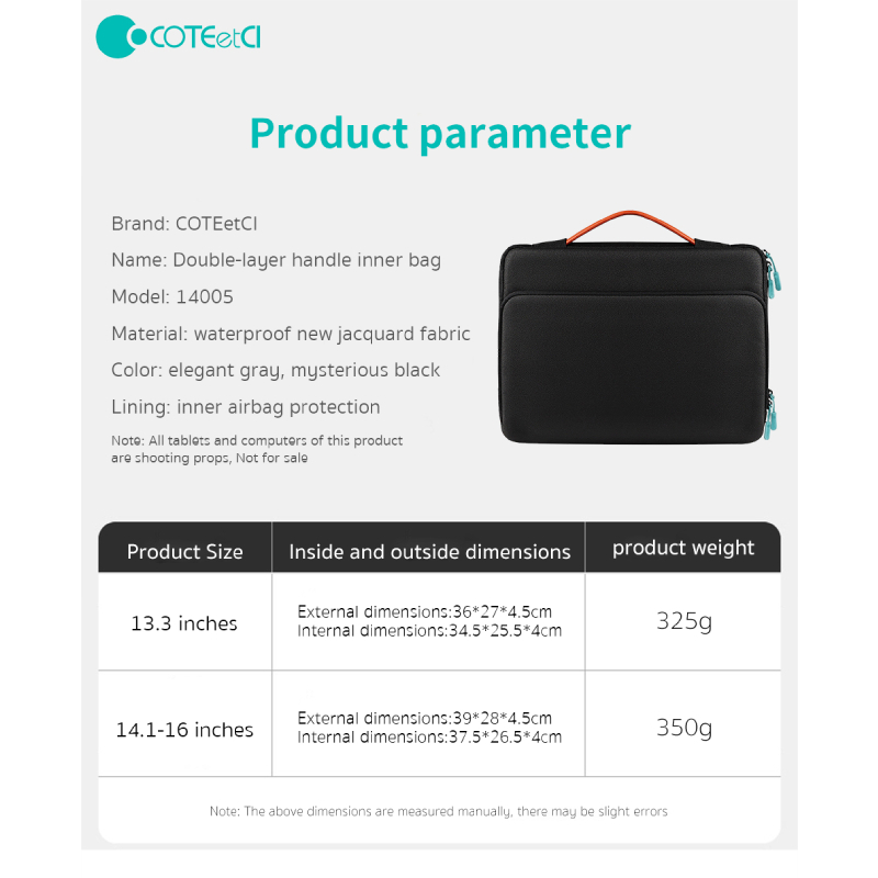 کیف لپ تاپ کوتتسی مدل NoteBooK Double handle inner bag 14015-S-BK مناسب برای لپ تاپ 13 اینچی - Image 15